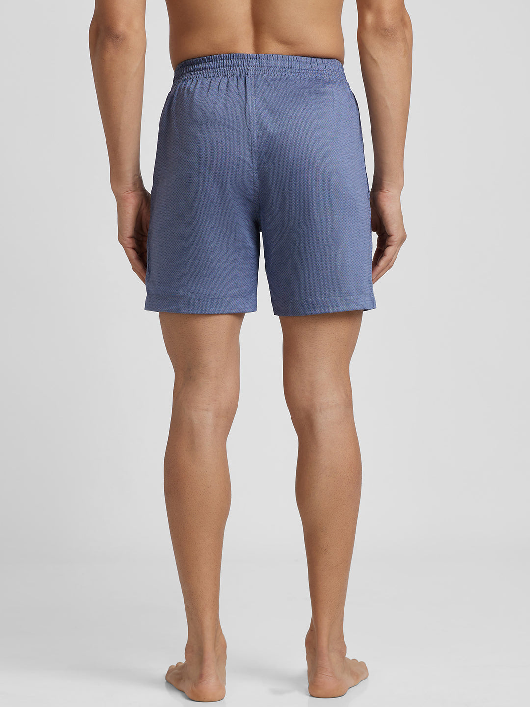 Men's Cotton Printed Regular Boxer Shorts - Navy Dots
