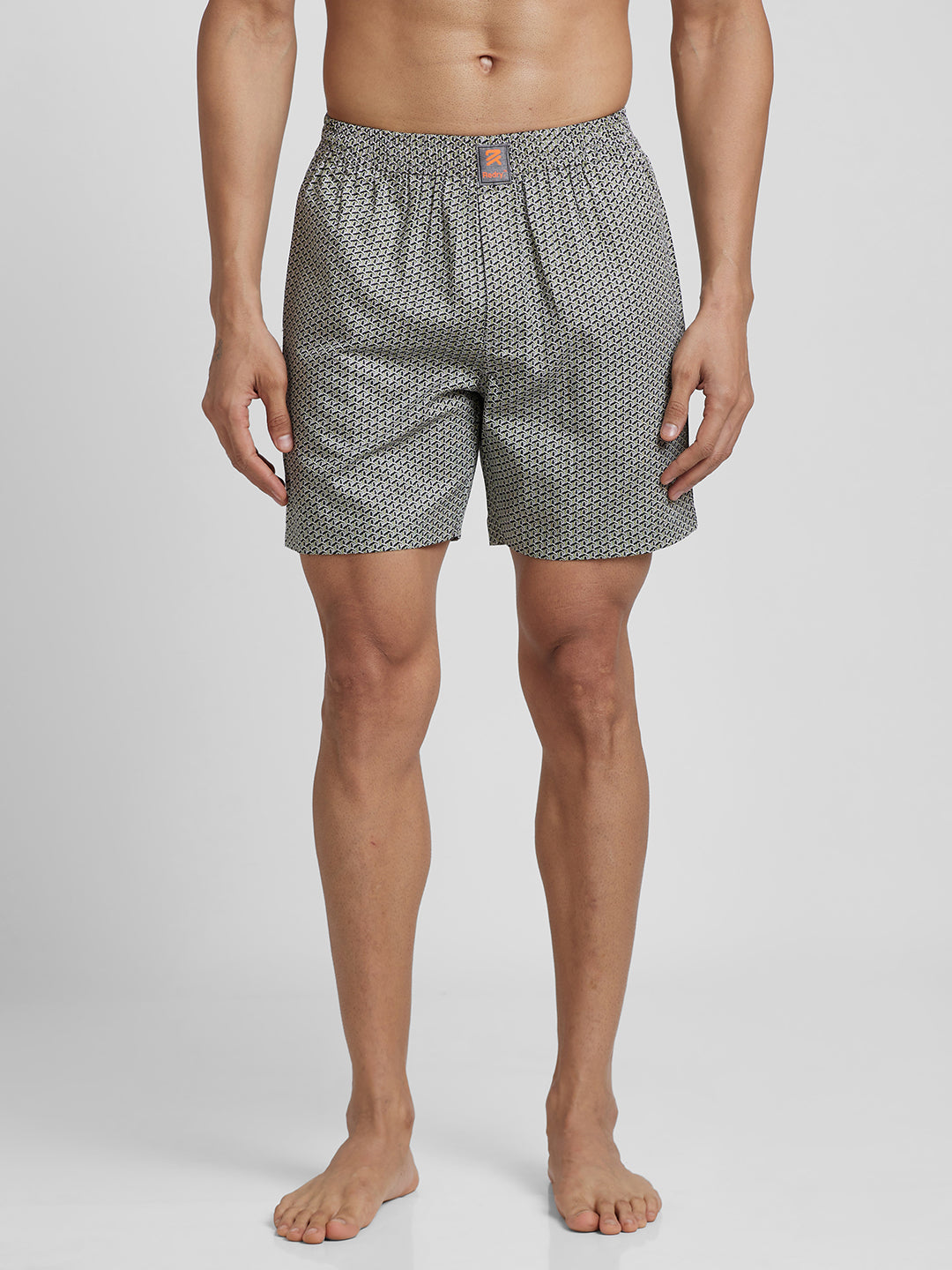 Men's Cotton Printed Regular Boxer Shorts - Black & White
