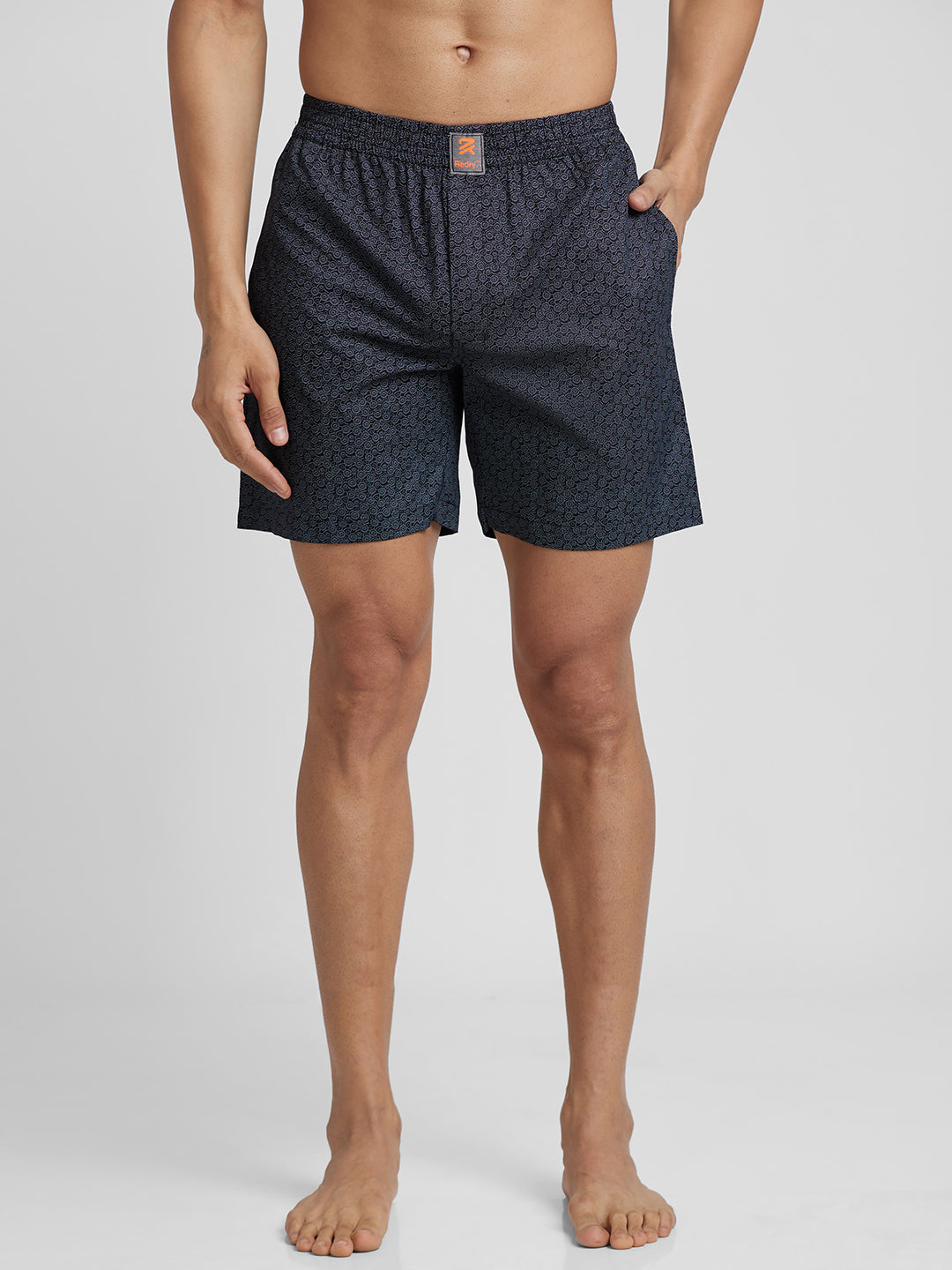 Men's Cotton Printed Regular Boxer Shorts - Dots Circle