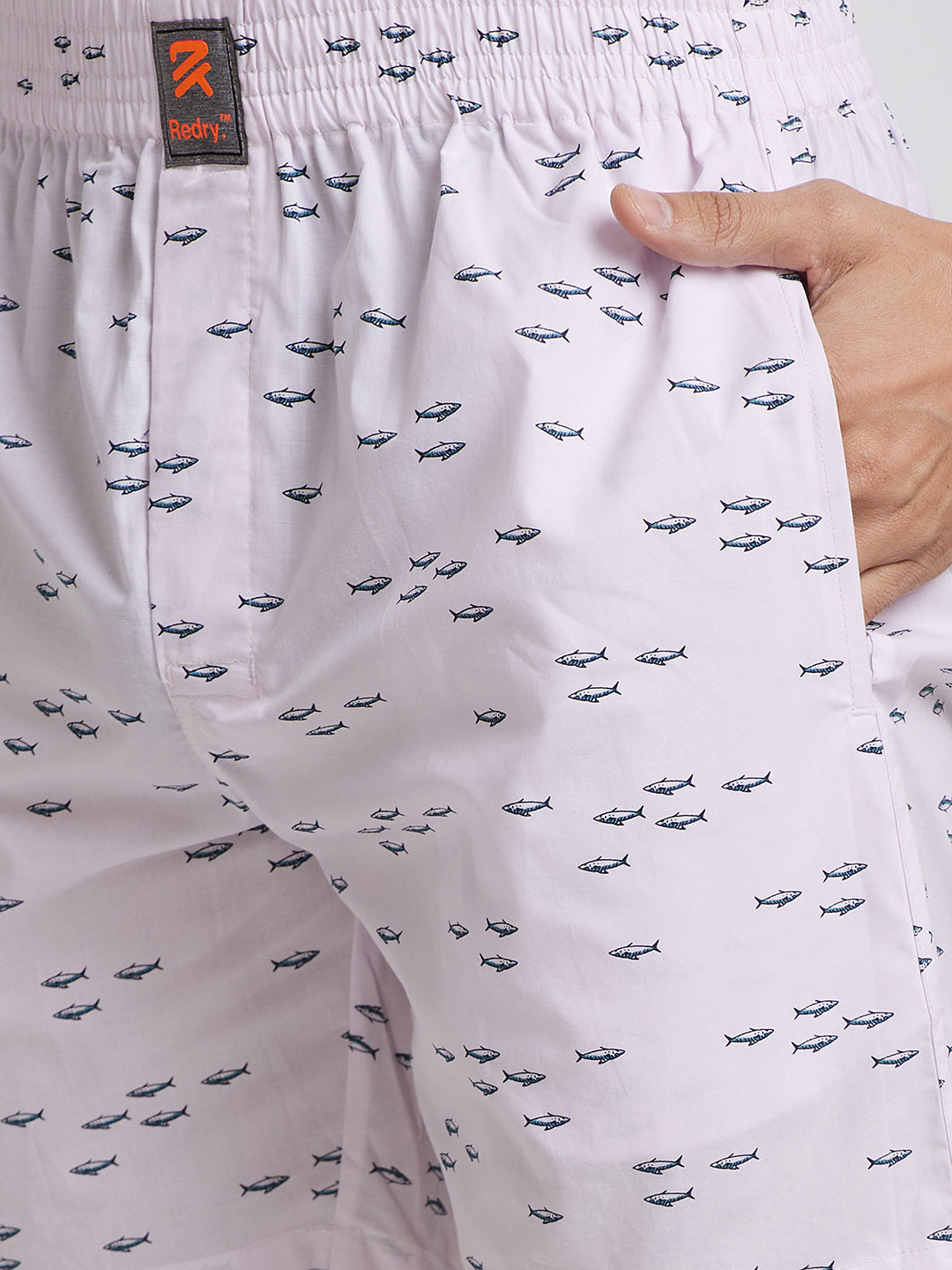 Men's Cotton Printed Regular Boxer Shorts - Magical Fish