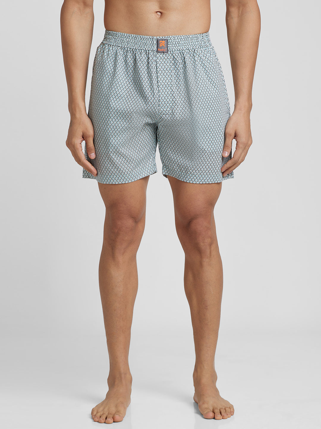 Men's Cotton Printed Regular Boxer Shorts - Green Play