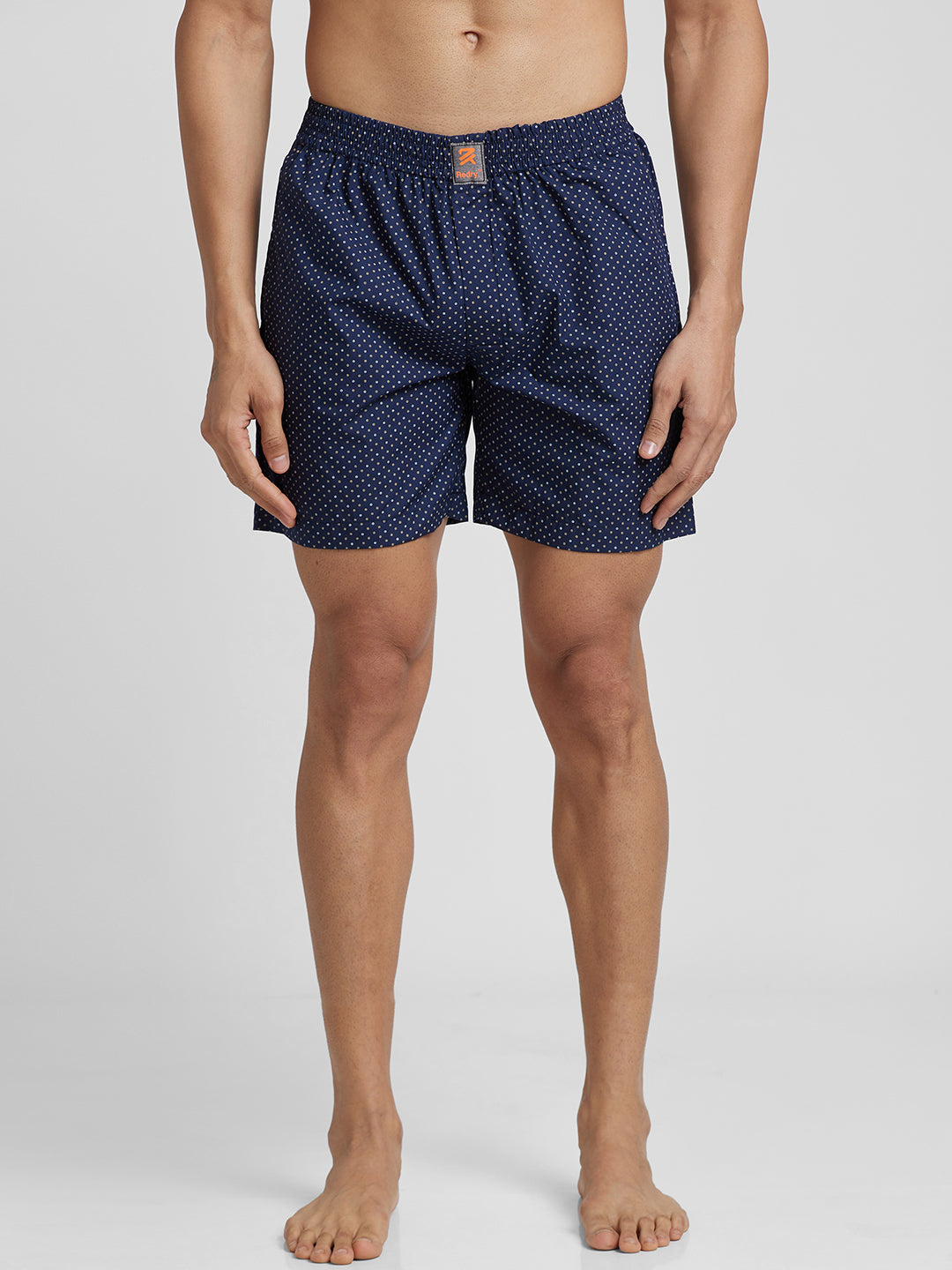 Men's Cotton Printed Regular Boxer Shorts - Square Dots